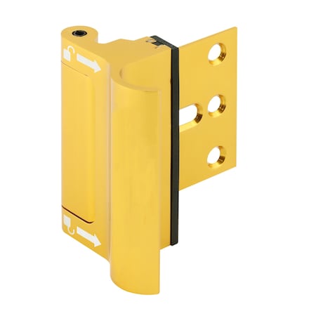 Prime-Line Door Reinforcement Lock, Solid Brass, Polished Brass w/ Integral Pull U 114706